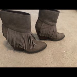 Fringe ankle bootie
